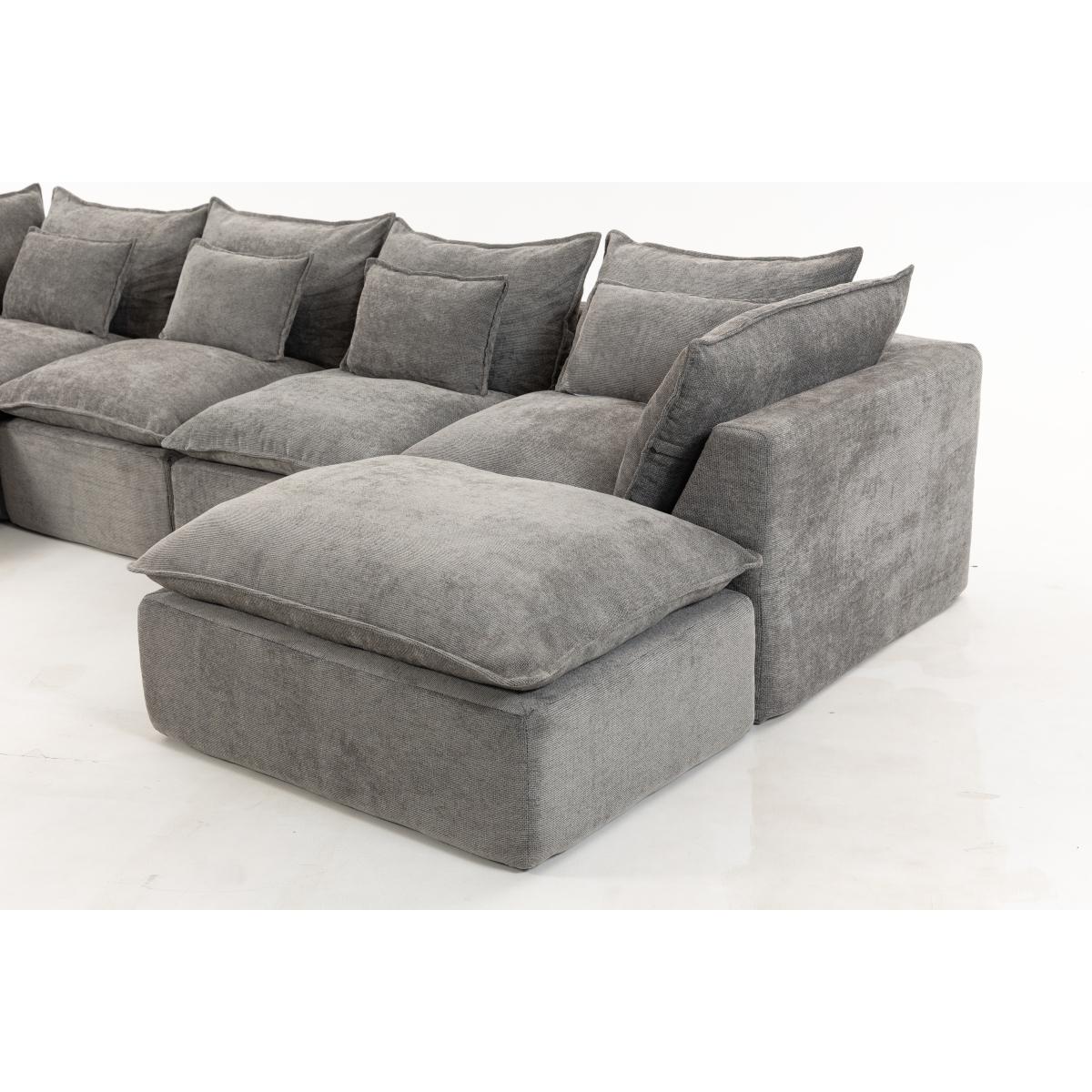 Aobtkel 129.8" Wide Cloud Oversized Modular Sectional Couch - 4-Seat with 2 Ottomans, Deep Wide Seat, True Relax Comfy Living Room Indoor Furniture Set,dorm essentials,home decor Aobtkel 129.8" Wide Cloud Oversized Modular Sectional Couch - 4-Seat with 2 Ottomans, Deep Wide Seat, True Relax Comfy Living Room Indoor Furniture Set,dorm essentials,home decor