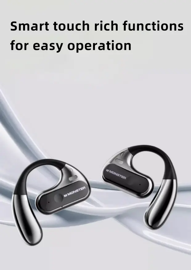 Monster Open Ear Headphones AC320,  Wireless Earbuds Bluetooth 5.4 with Clear Talk, Stylish Rotating Case with Lanyard, Type-C Charging, Comfort Fit, 24H Playback, Water Resistant Sport Earbuds - SummerWins - DealsForYouDays