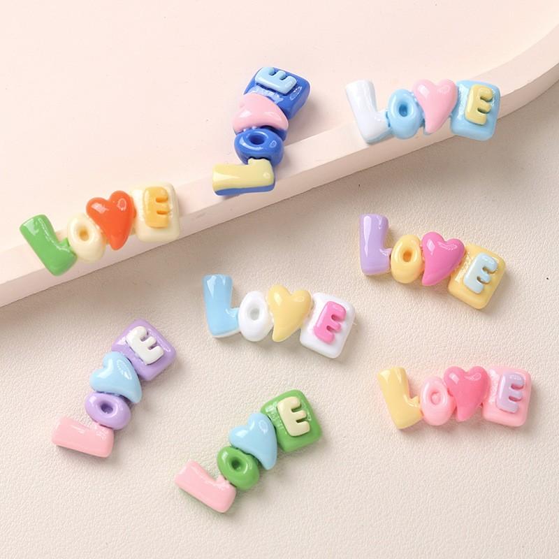 20 Random Colorful Love Heart Resin DIY Craft Supplies, Cup Stickers, Hair Clips, Jewelry Accessories, Creative Decoration Materials