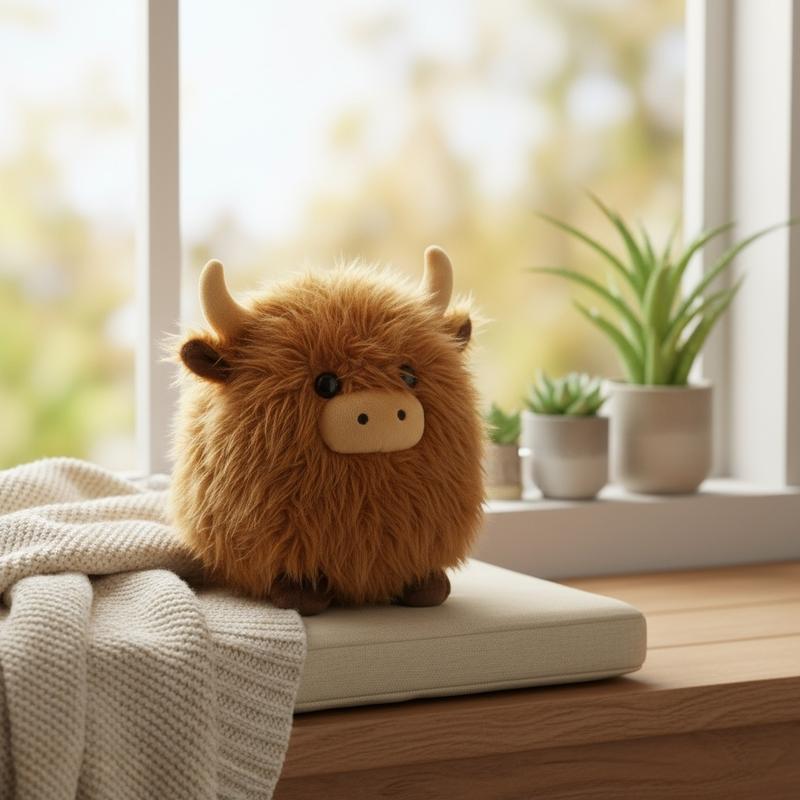 Scruffy Highland Cow Plushie, 8-Inch Fluffy Cuddly Stuffed Animal Toy, Cute and Ugly Aesthetic, Perfect Gift for Animal Lovers, Kids' Gifts Scruffy Highland Cow Plushie, 8-Inch Fluffy Cuddly Stuffed Animal Toy, Cute and Ugly Aesthetic, Perfect Gift for Animal Lovers, Kids' Gifts