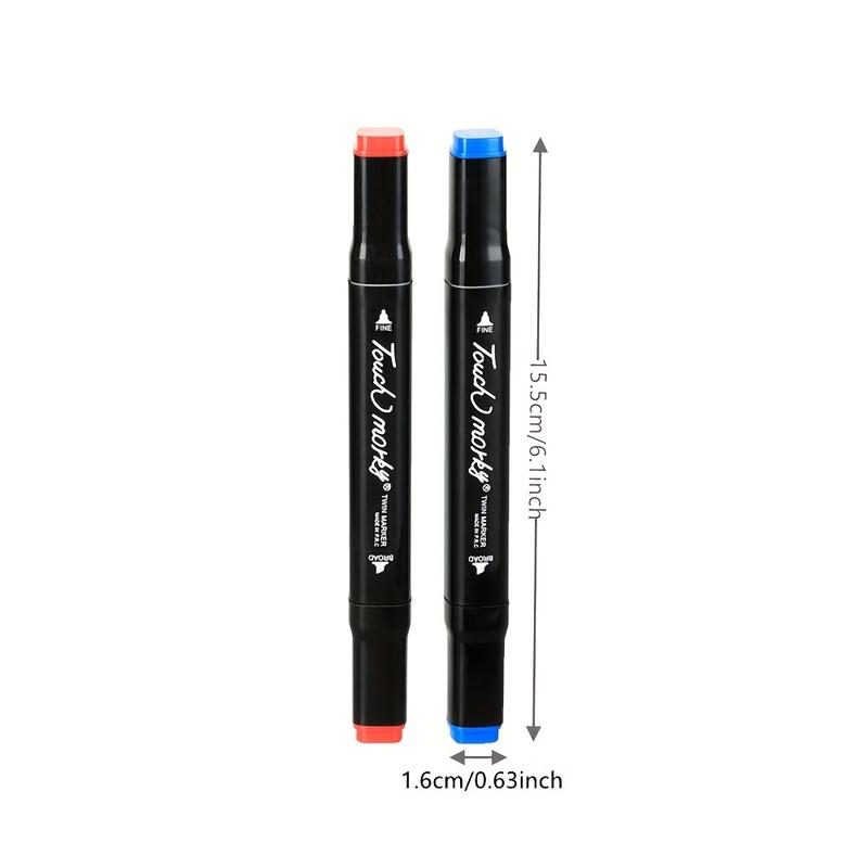 Colored Marker Pen Set, 1 Set Dual Tip Fine & Broad Drawing Markers, Marker Pen Set for Student Adults Coloring Artists Drawing Sketching, Doodle Drawing Pen