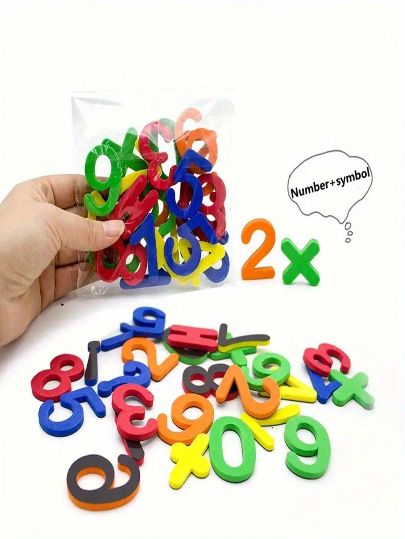 26 Pcs Kids Educational Magnetic Stickers, Uppercase Alphabet & Number Refrigerator Magnets Set, Preschool Teaching Aids, Perfect Holiday Presents for Christmas, Easter and Thanksgiving