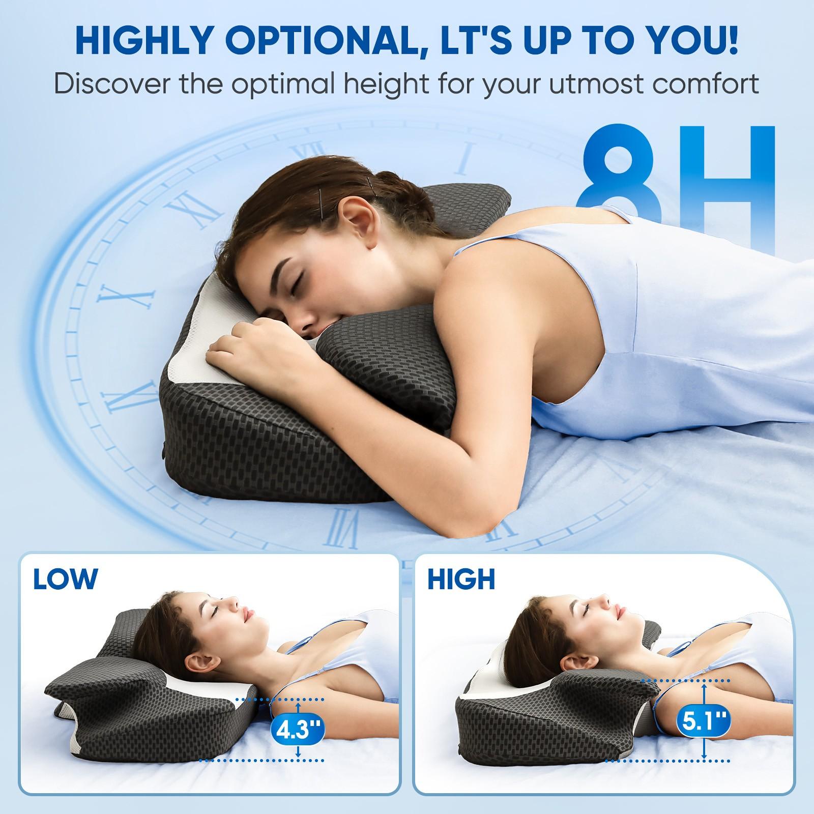 28" Extra Wide Ultra Comfortable Neck Pillow, 2 Contoured Heights for Side Sleepers, High-Quality Ergonomic Memory Foam Pillow for Sleeping, Washable and Breathable Cover, Suitable for Back and Stomach Sleepers, Valentine's Day