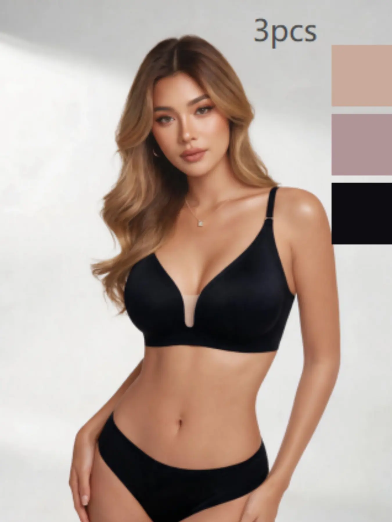 Women's Sexy Backless Bra, Wireless Lingerie with Buckle, Loose-Fitting Full Coverage, Max Support, Casual Style, All Seasons