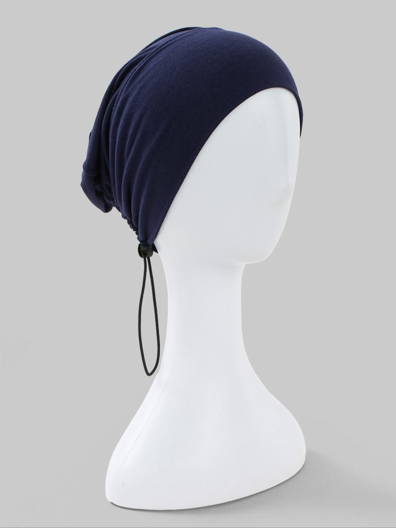 Women Modal Turban Hijab Caps with Tie Back, Adjustable Jersey Wraps, Solid Color Basic Underscarf Abaya Accessory, Daily Wear Veil