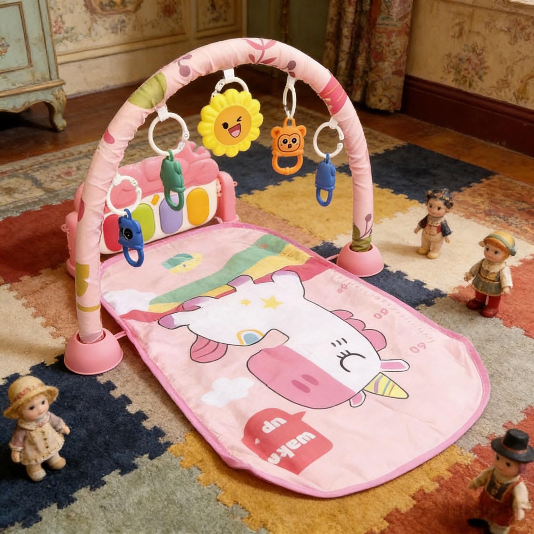 Baby Fitness Rack Toy, Newborn Musical Foot Pedal Mobile, Baby Piano Play Mat, Play Gym Mat, Early Education Blanket Gift for Boys and Girls