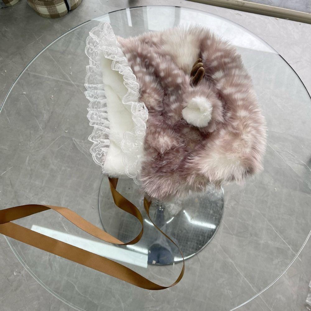 Faux Fur Lace Winter Hat Performance Costume Thicken Reindeer Furry Boots Socks Cover Leg Warmers Chrismas Gifts Ear Protection