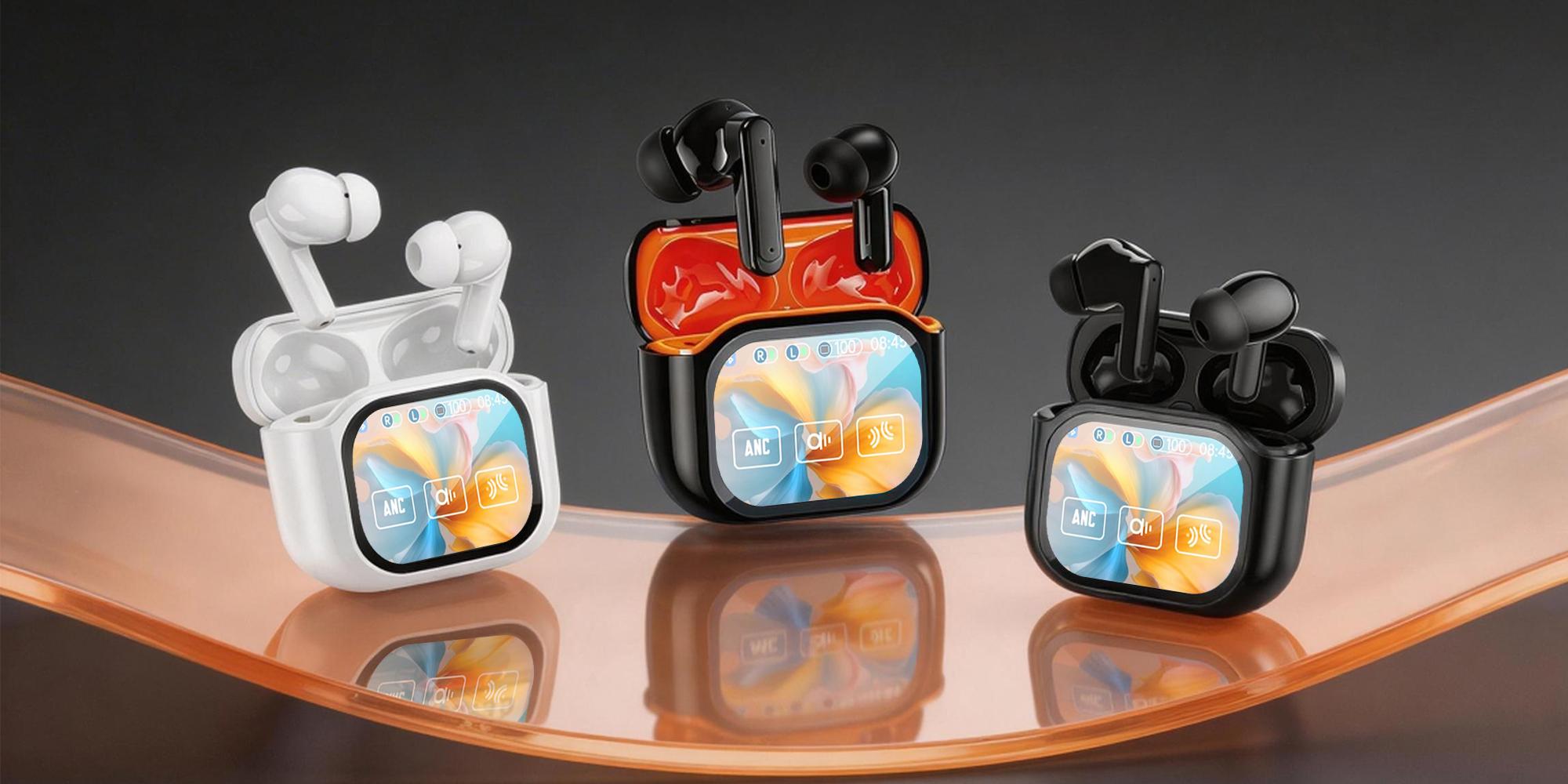 Wireless Bluetooth Earphones,LED Touch Screen,ANC Noise Cancelling,Charging Box,Built in Mic & Speakers,Touch & Voice Control,Suitable for Office,Sports,Study