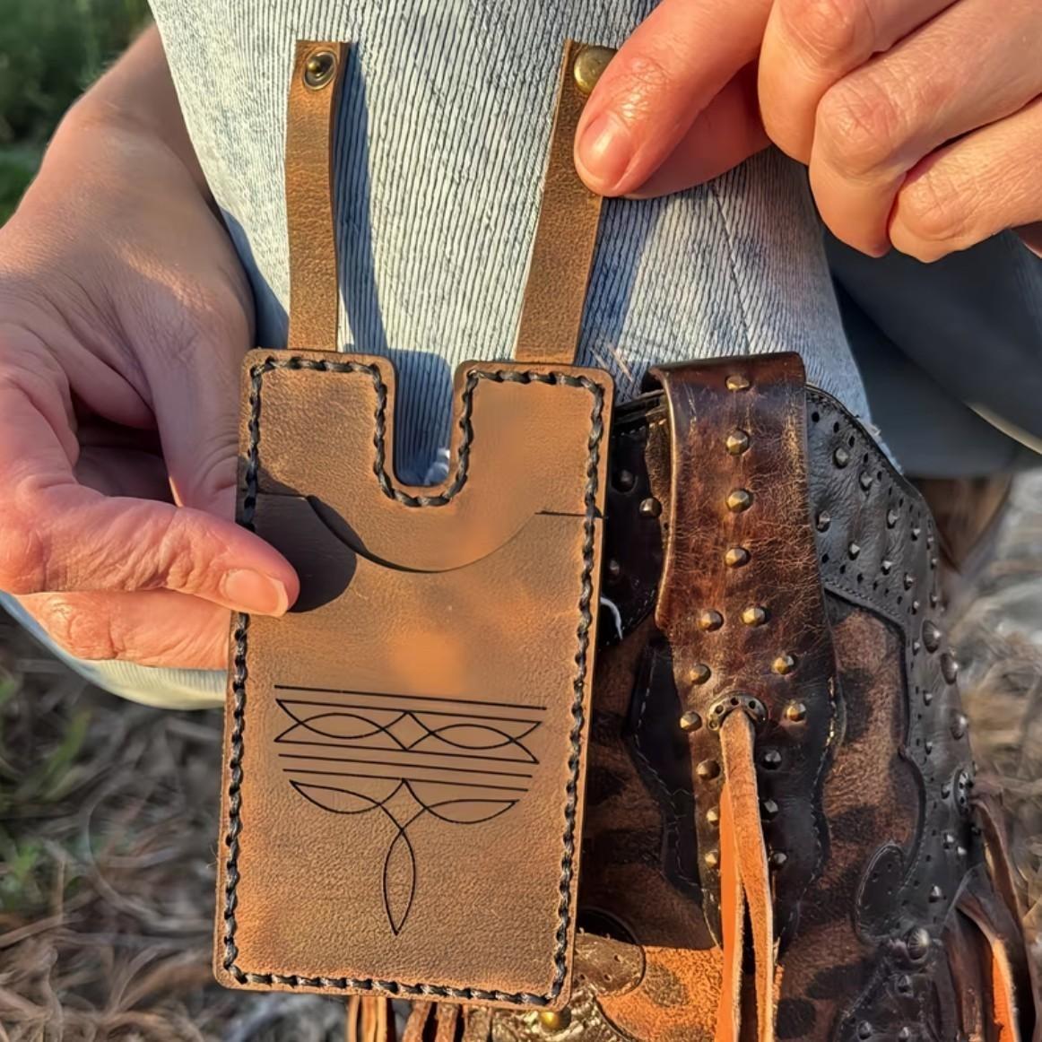 Western Boot Wallet with Snap Strap, Medieval Retro Coin Purse, Card Holder, Vintage Style, Secure Closure, Ideal for Daily Use