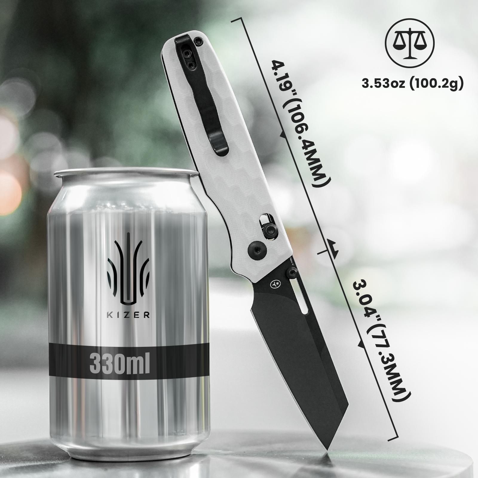 Kizer Task NitroV White G10 -3.04 " Black V3641A1 Outdoor Camping Knives Portable Multipurpose Knives