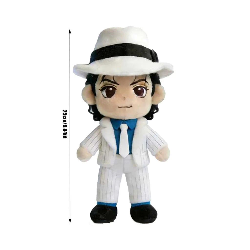 New Michael Jackson Kawaii Unisex Stuffed Doll - Stuffed Animal Collectible, Celebrity Merchandise with Multiple Poses, Home Ornament & Fan Birthday Gift