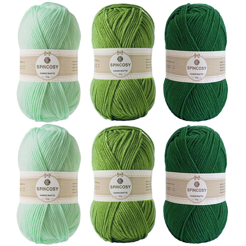 6-Pack Multicolor Acrylic Yarn, 50g Per Ball, Soft and Skin-Friendly, Ideal for Knitting Summer Clothes and Hats, DIY Gifts, Outdoor Activities