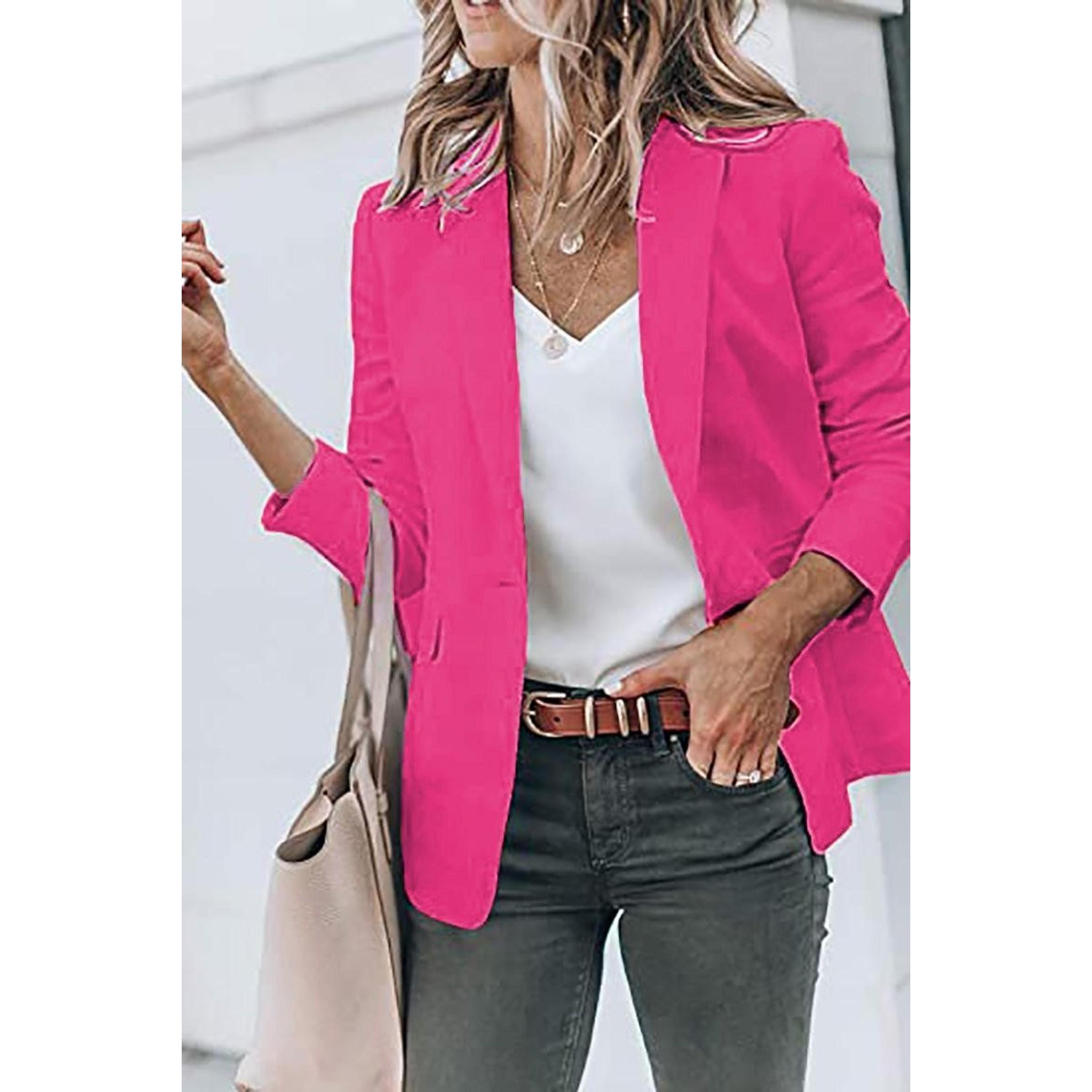 2025 Autumn Women's Fashion Elegant Long Sleeve Jacket Solid Color Suit Collar Loose Single-Breasted Women's Blazer