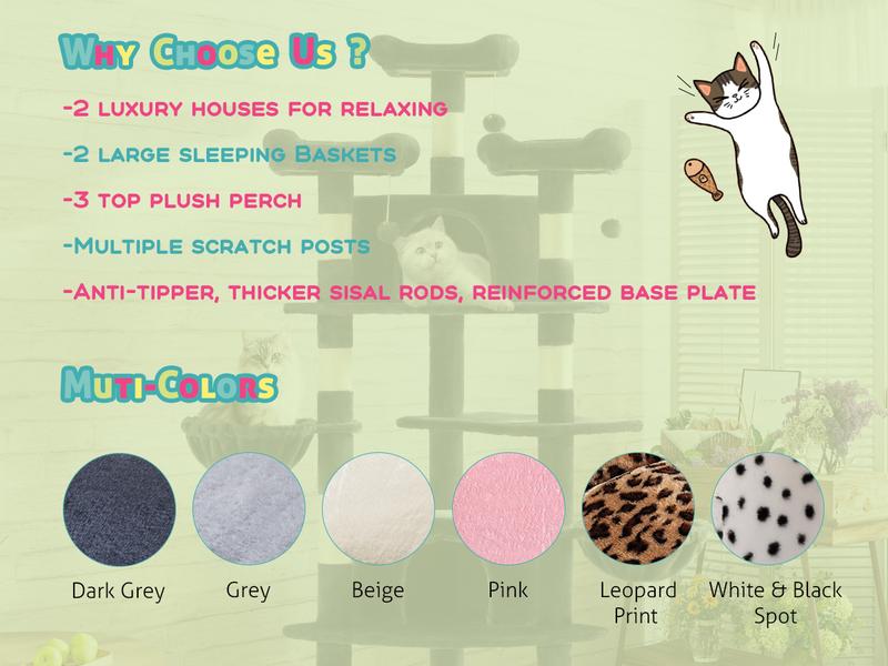 SHA CERLIN 73in Corner Cat Tree for Indoor Cats -Save Space with Multi-Level Perches, Condo, Sisal Scratching Posts#ChristmasGifts#TikTokShopBlackFriday