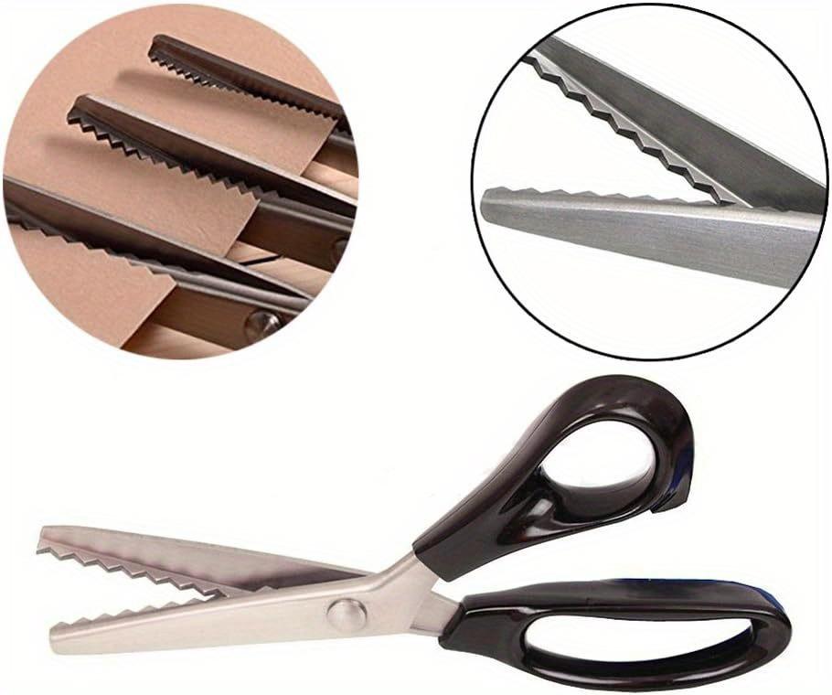 1pc Pinking Shears, Zig-Zag Fabric Scissors for Preventing Fraying, Professional Sewing Scissors with Ergonomic Handle for Fabric, Crafts, Dressmaking & Home Textiles