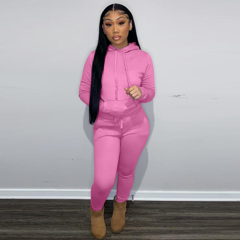 USBoutique Chic Women's Solid Drawstring Hoodie & Pocket Sweatpants Two-piece Set, Casual Long Sleeve Hooded Sweatshirt & Trousers for Fall, Womenswear Fall Clothes for Daily Wear, Downtown Girl Clothes, Girl with Blue Pants 2-piece woman USBoutique Chic Women's Solid Drawstring Hoodie & Pocket Sweatpants Two-piece Set, Casual Long Sleeve Hooded Sweatshirt & Trousers for Fall, Womenswear Fall Clothes for Daily Wear, Downtown Girl Clothes, Girl with Blue Pants 2-piece woman