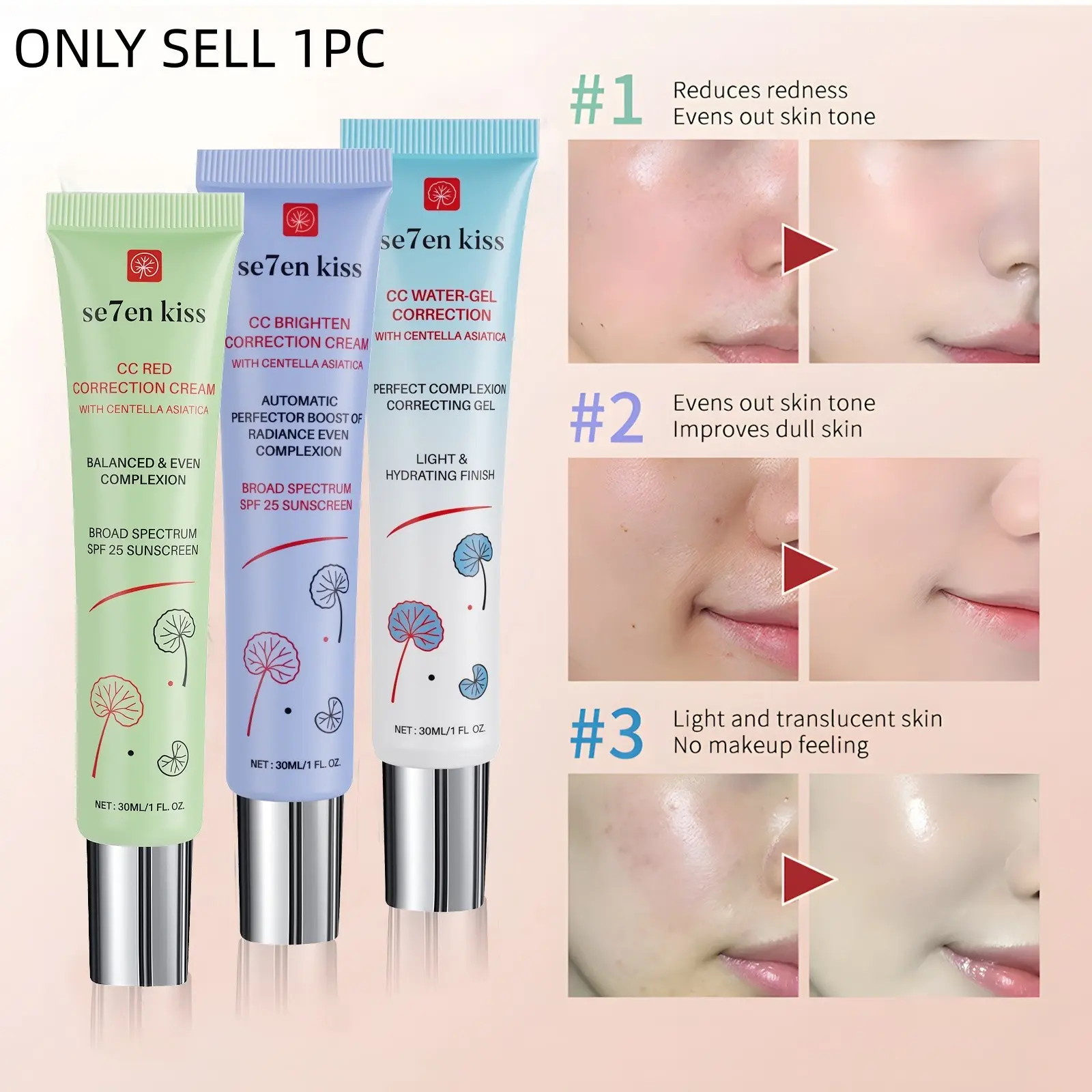 Color Corrector Primer 30ML, Available in Various Colors, Healthy Glow, Pore Coverage, Makeup Base, Brighten Skin Tone