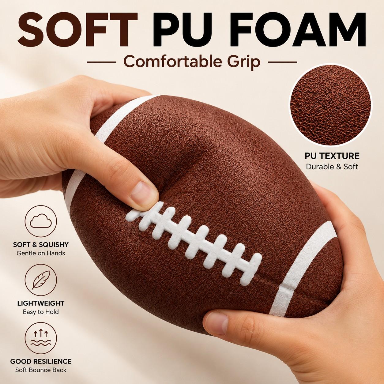 Silent Indoor Football for Kids & Adults, Soft PU Foam Football Toy, Quiet Indoor Play Ball, Safe Family Game for Home, Parent Child Sports Gift