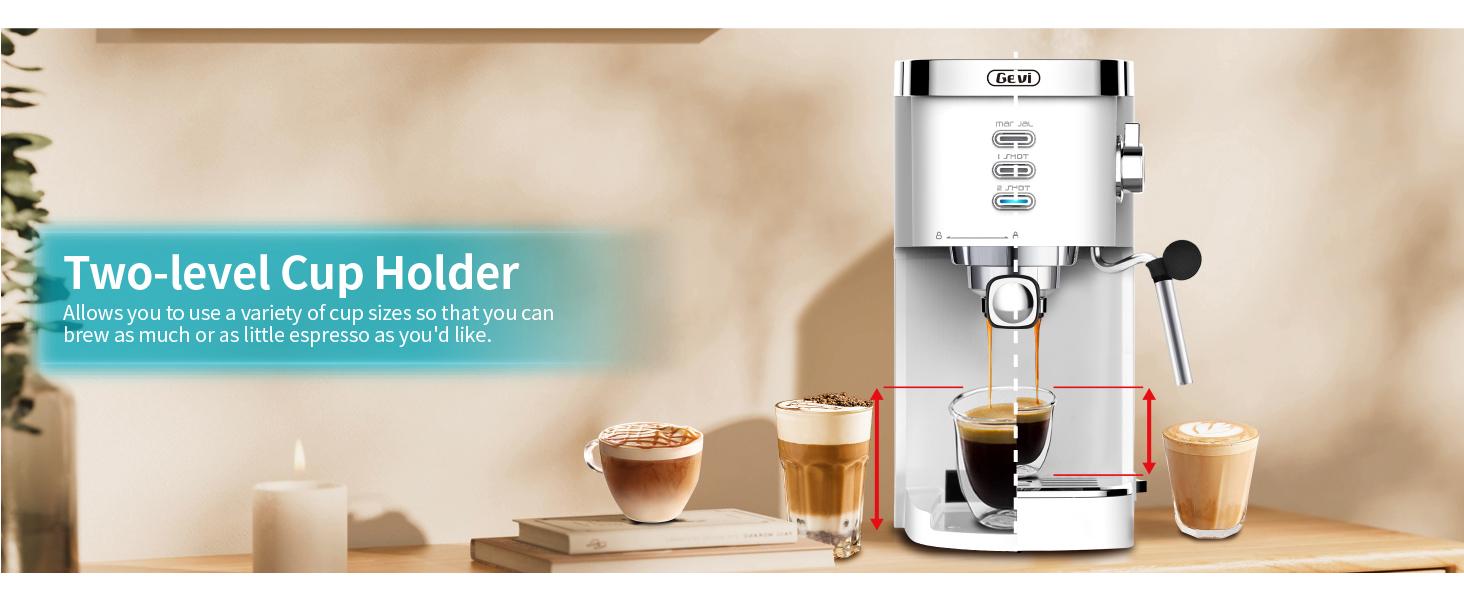 【Springtok】Gevi 20 Bar Espresso Coffee Machine , Automatic Coffee Maker with Milk Frother Steam Wand
