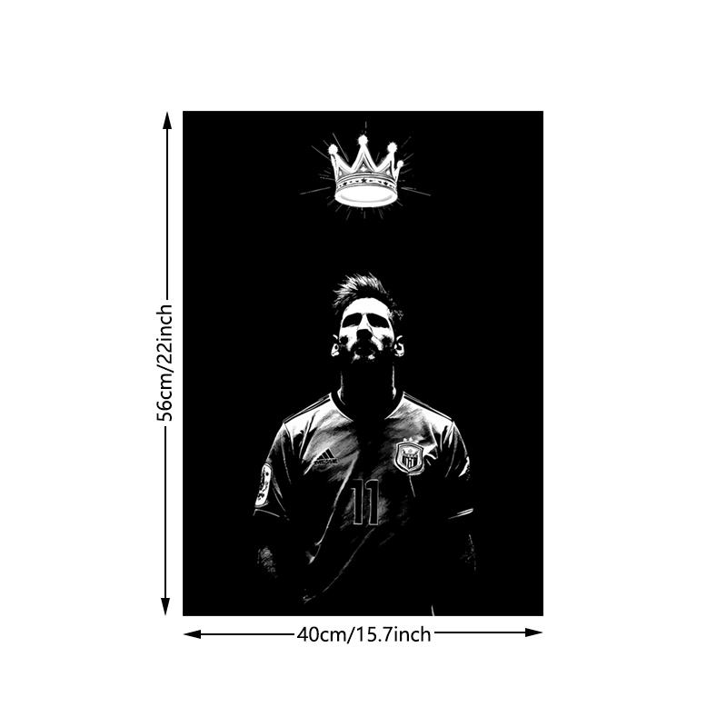 1 piece/set frameless canvas painting print poster, Canvas prints, minimalist style art, Lionel Messi, King of Football, a perfect gift for sports culture enthusiasts, ideal gift for bedroom, living room, kitchen, mural, wall decoration, room decoration