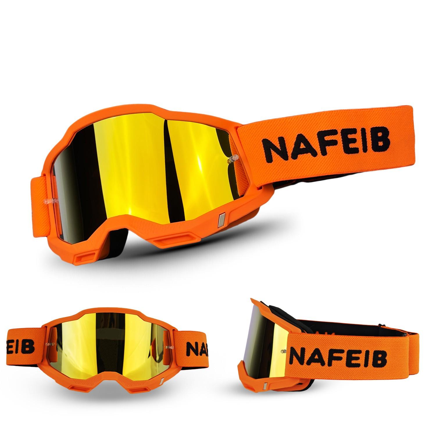 NAFIEB High-Performance OTG Goggles: Compatible with Prescription Glasses, Scratch/Dust Resistant, Airflow System, Secure, Adjustable. For Riding, Skiing. Ideal Holiday Gift.