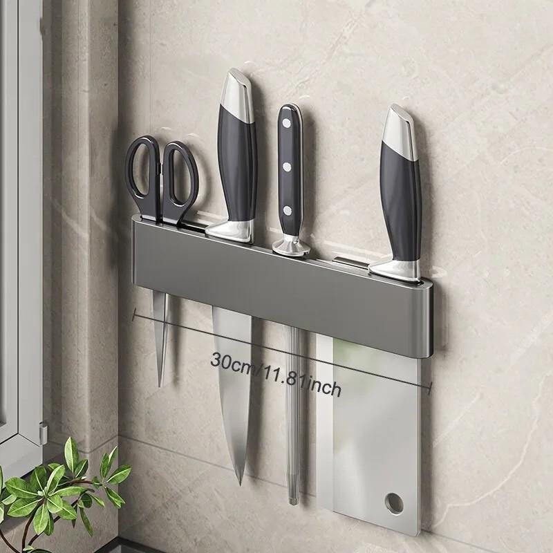 Kitchen Multi-Functional Storage Rack, Wall-Mounted Simple Knife Holder, Space-Saving Vegetable Knife Organizer, Durable Kitchen Accessory