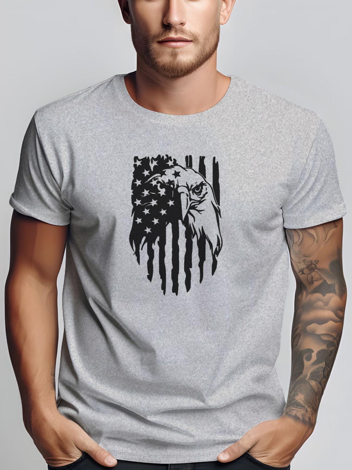 Men's Summer Micro-Stretch Comfort Round Neck Printed T-Shirt, Fashionable Trendy Wear, Best Choice for Men, Casual Stylish Tee