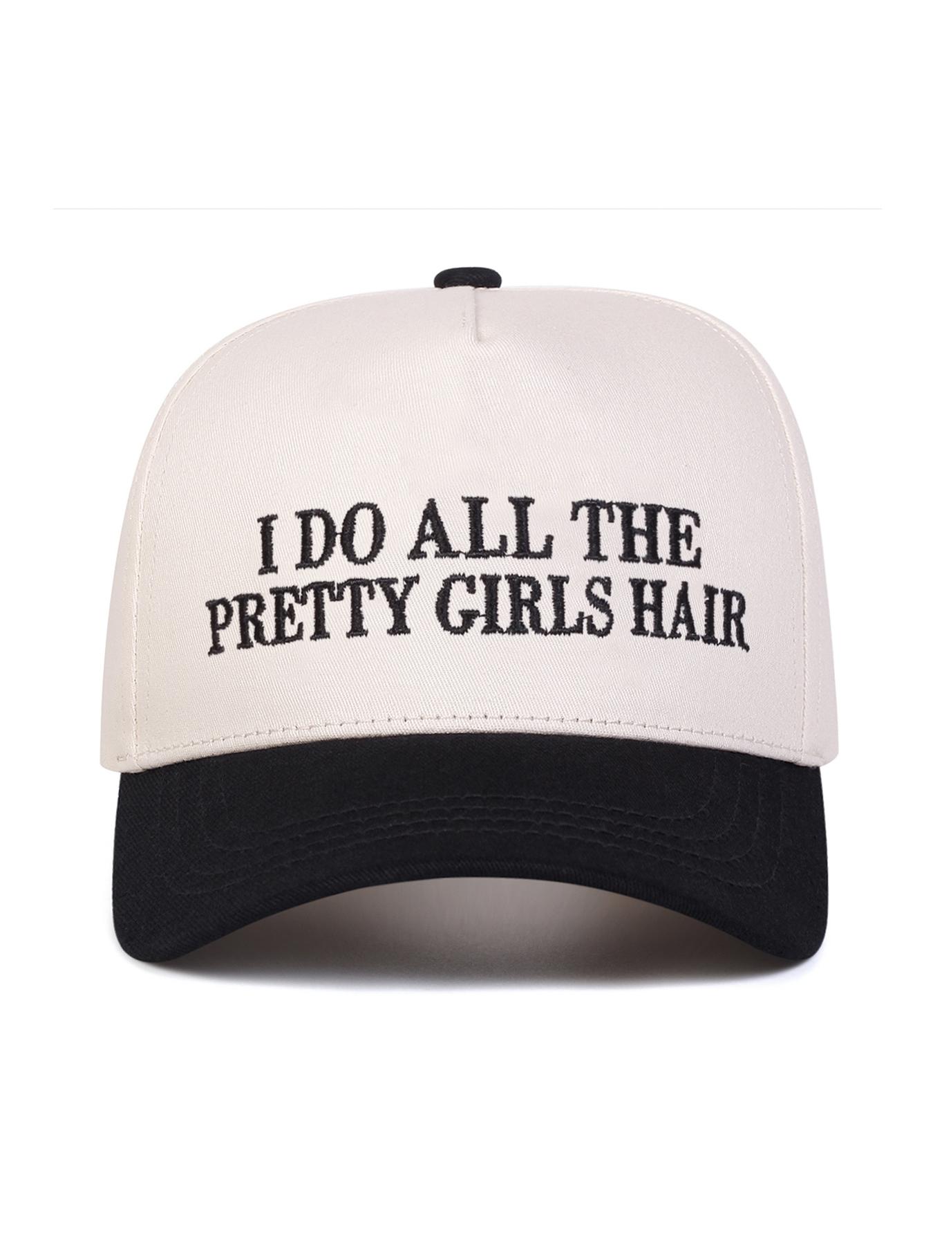 Unisex Adjustable Baseball Cap, Pretty Girls Hair Letter Embroidery, Casual Outdoor Sun Protection Hat for Spring & Fall, Adjustable Sunscreen Hat, Adjustable Caps