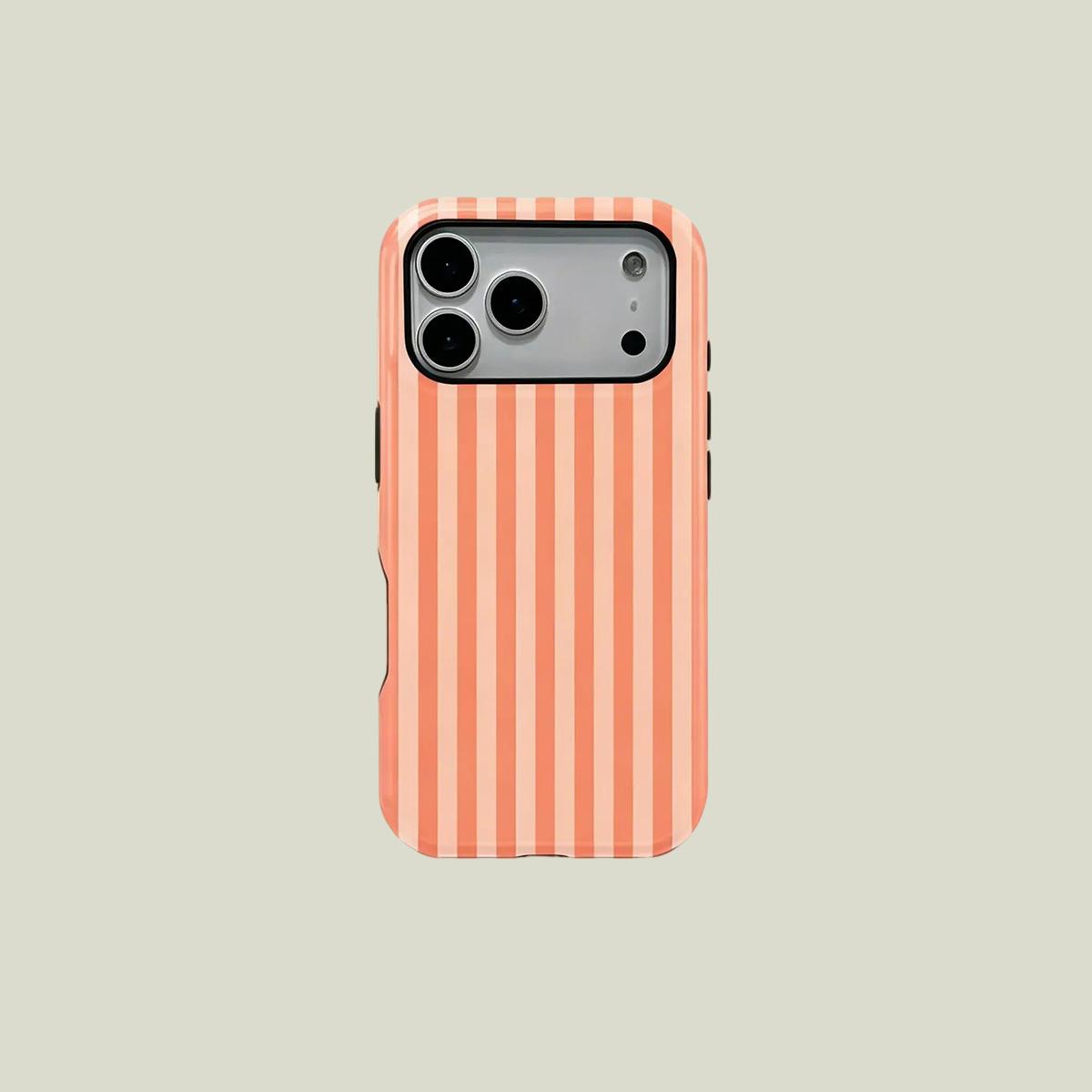 1PC Striped Print Phone Case For Summer, Rugged Shockproof 2in1 Protective Shell for iPhone 17 16 15 14 13 12 Pro Max, Samsung Galaxy S26 S25 S24 S23 Ultra Series Holiday Gift Minimalist Fashion Case Cover, Accessories, Multi-Model, One-Piece