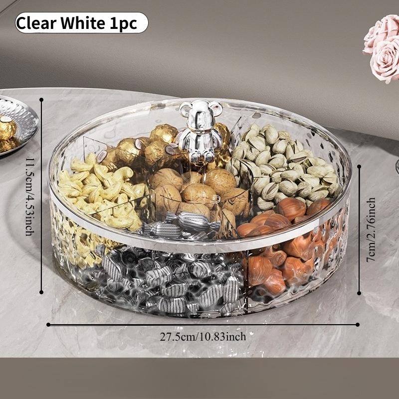 Sealed Divided Dried Fruit Tray, Light Luxury Snack Storage Box, Premium Fruit Plate for Home Coffee Table