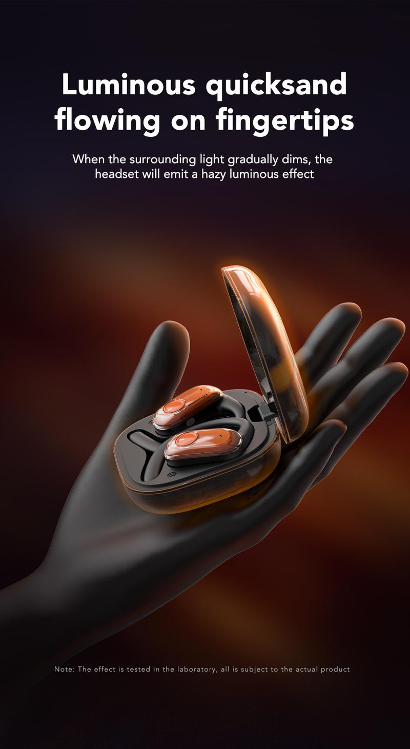 MINISO MS185 OWS Open Ear Wireless Bluetooth Earbuds Quicksand Luminous Headphones HIFI Sound Quality Sports Headphones IPX5 Waterproof With microphone