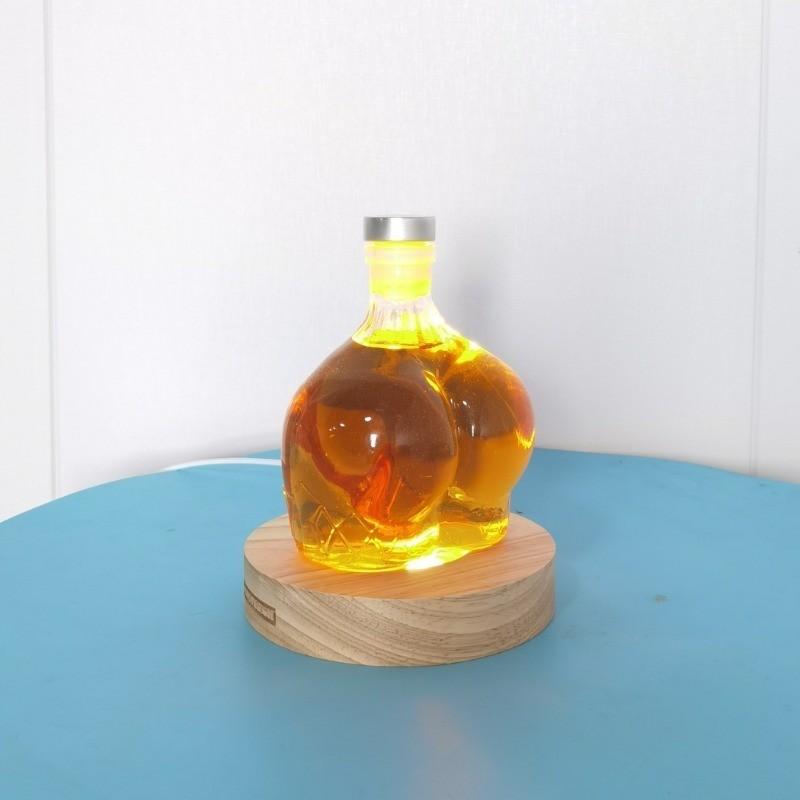 Handmade High Borosilicate Glass Bottle, Creative Butt Shape, Whiskey, Brandy, Xo, Tequila, Dispenser, Bar Decor, Versatile, 1pc 2026 New Model, Home Bar Accessories