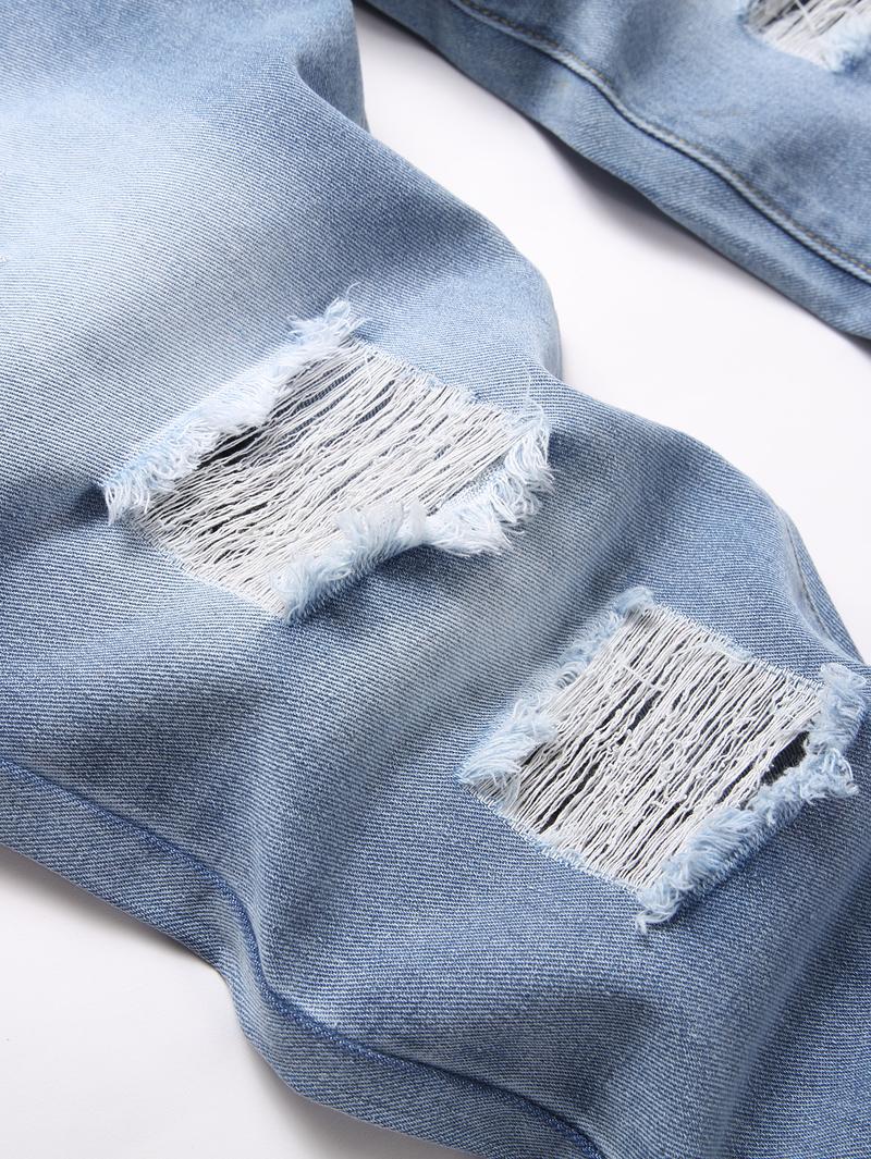 Christmas Gifts Men's Slim Fit Fashion Jeans In Three Colors - Casual Street Style Ripped Jeans - Comfortable And Stylish Trousers - Suitable For Everyday Wear - (Sizes 28-38) Men's Hip-Hop Style.