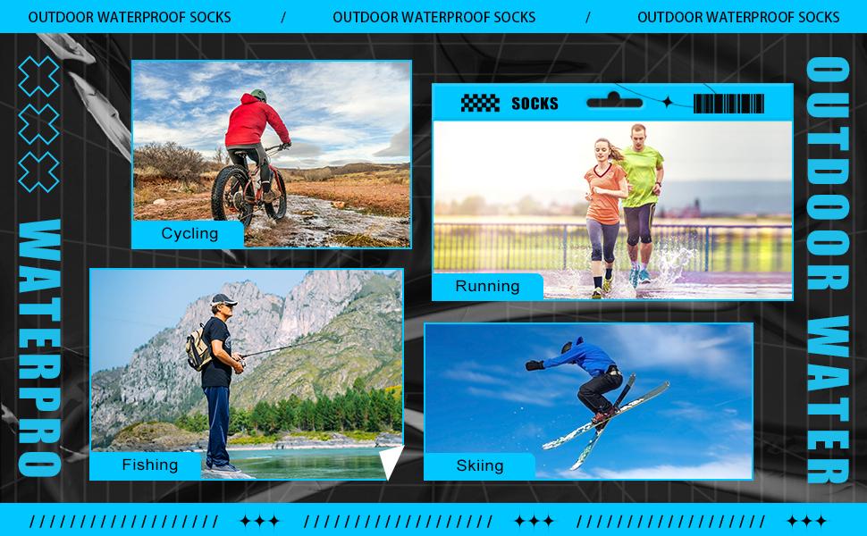 ISUNIE Waterproof socks breathable and warm,Women&men,Fashion Socks for skiing, outdoor, sports, mountaineering, camping, cycling