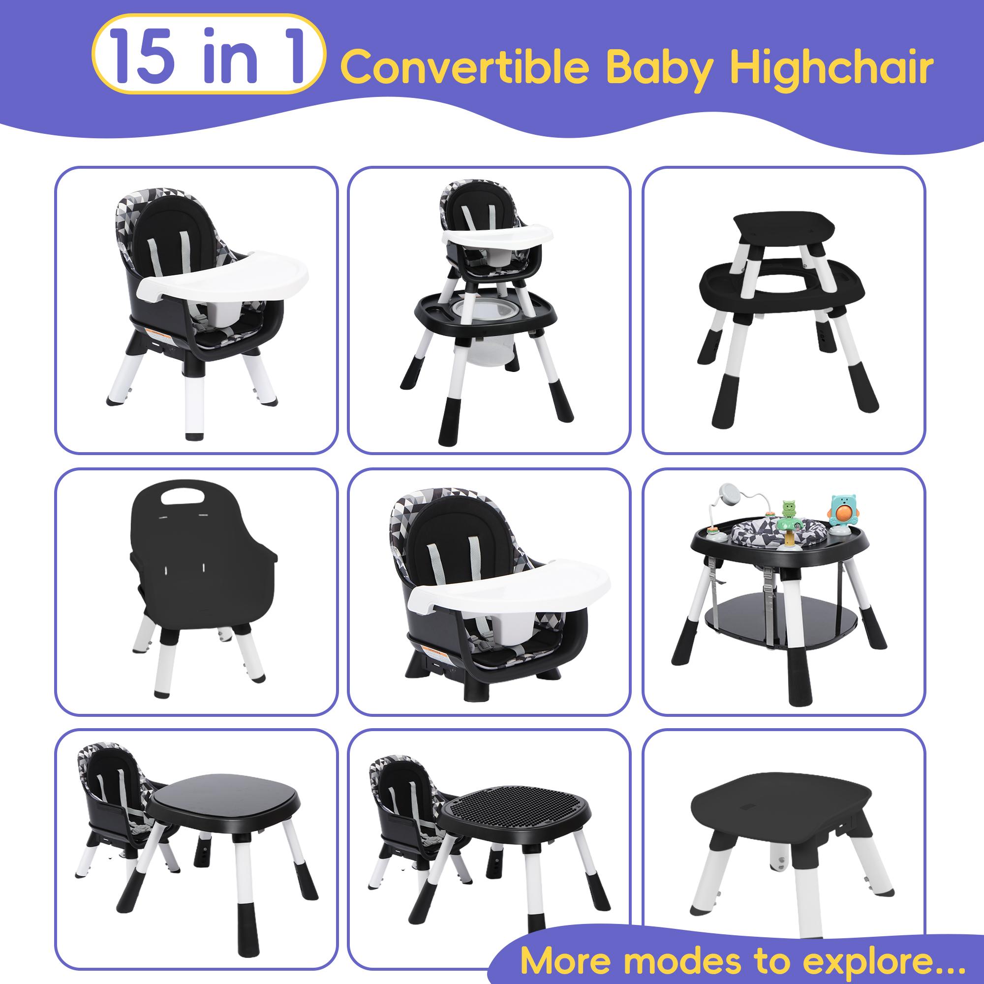 Topwin Adjustable Highchair – Modern Dining Chair with Removable Tray and Safety Harness, Fits Infants to Toddlers, for Mealtime or Playtime