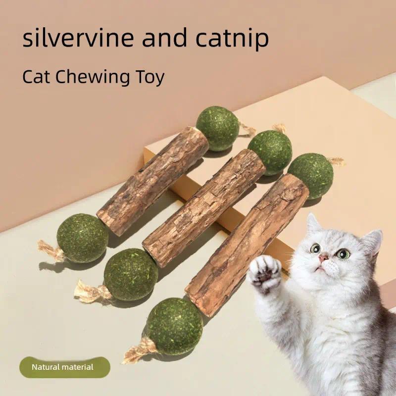 8-Pack Silvervine & Catnip Chew Sticks – Cat Dental Chew Toy, Helps Clean Teeth & Calm Cats
