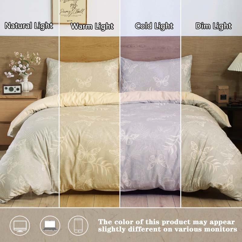 3-piece fashion fresh butterfly bedding set, soft, comfortable and breathable.Suitable for bedrooms, guest rooms, schools and dormitories.Includes 1 duvet cover and 2 pillowcases (without filling).