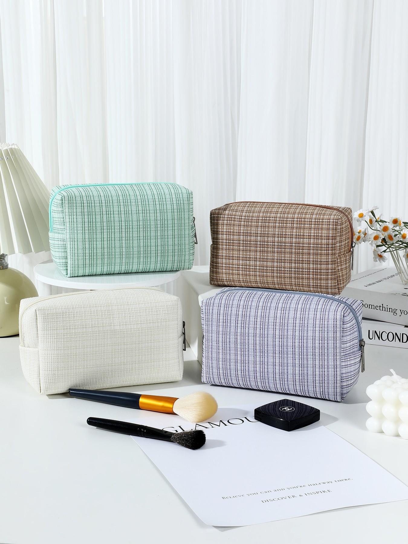 Elegant Portable Makeup Bag, Classic Material, Matte Finish, Zippered Travel Cosmetic Case, Lightweight Toiletry Pouch, Essential Gift for Women