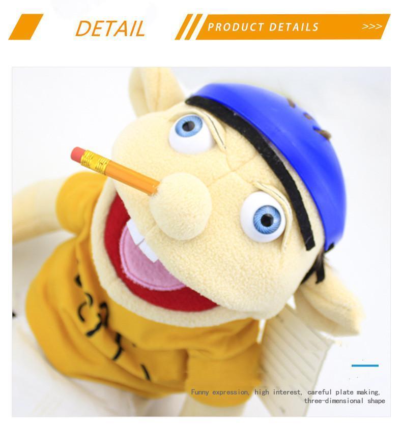 60/40cm Large Jeffy Boy Hand Puppet Children Soft Doll Police Talk Show Party Props Christmas Doll Plush Toys Puppet Kids Gift