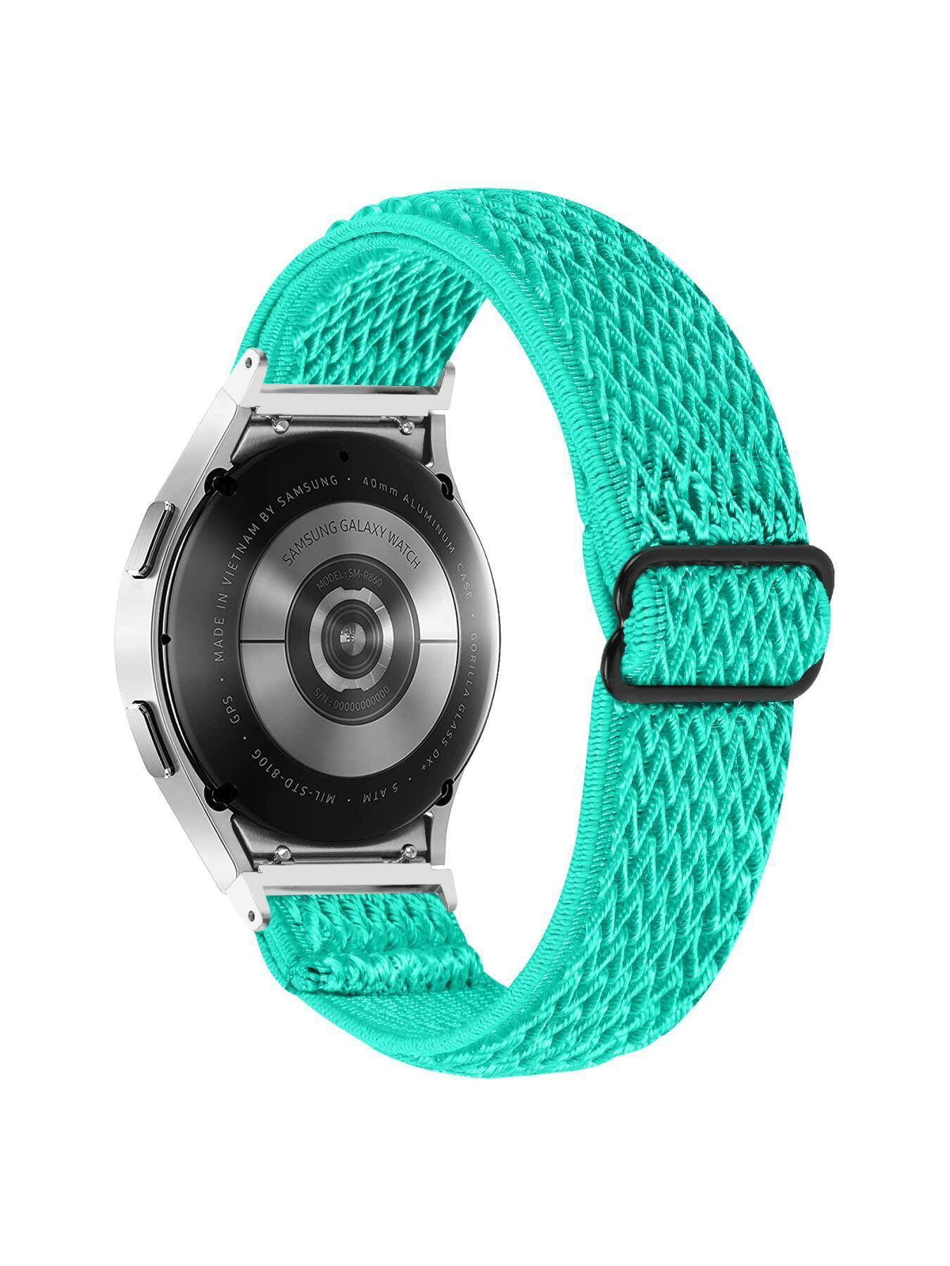 Nylon Watch Strap with Seamless End Links, Herringbone Elastic Band, Compatible with Samsung Galaxy Watch4/5/6/7