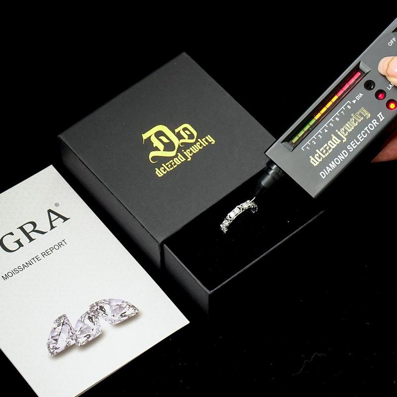 Delazzad 14K Gold-Plated Cross Eternity Ring VVS Synthetic Moissanite Ring Band S925 Christmas Gift For Wedding Anniversary