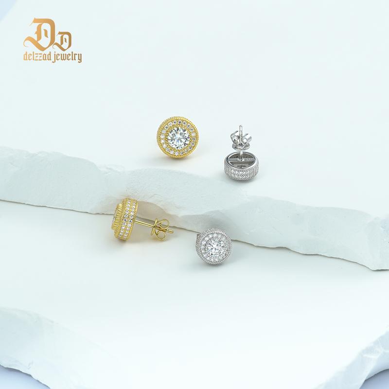 Delzzad 18k Gold-Plated Hip Hop Iced Out Halo Stud Earrings Round Synthetic Moissanite Earrings S925 Studs For Men Women Birthday Anniversary Mother's Day Christmas Gifts Delzzad 18k Gold-Plated Hip Hop Iced Out Halo Stud Earrings Round Synthetic Moissanite Earrings S925 Studs For Men Women Birthday Anniversary Mother's Day Christmas Gifts