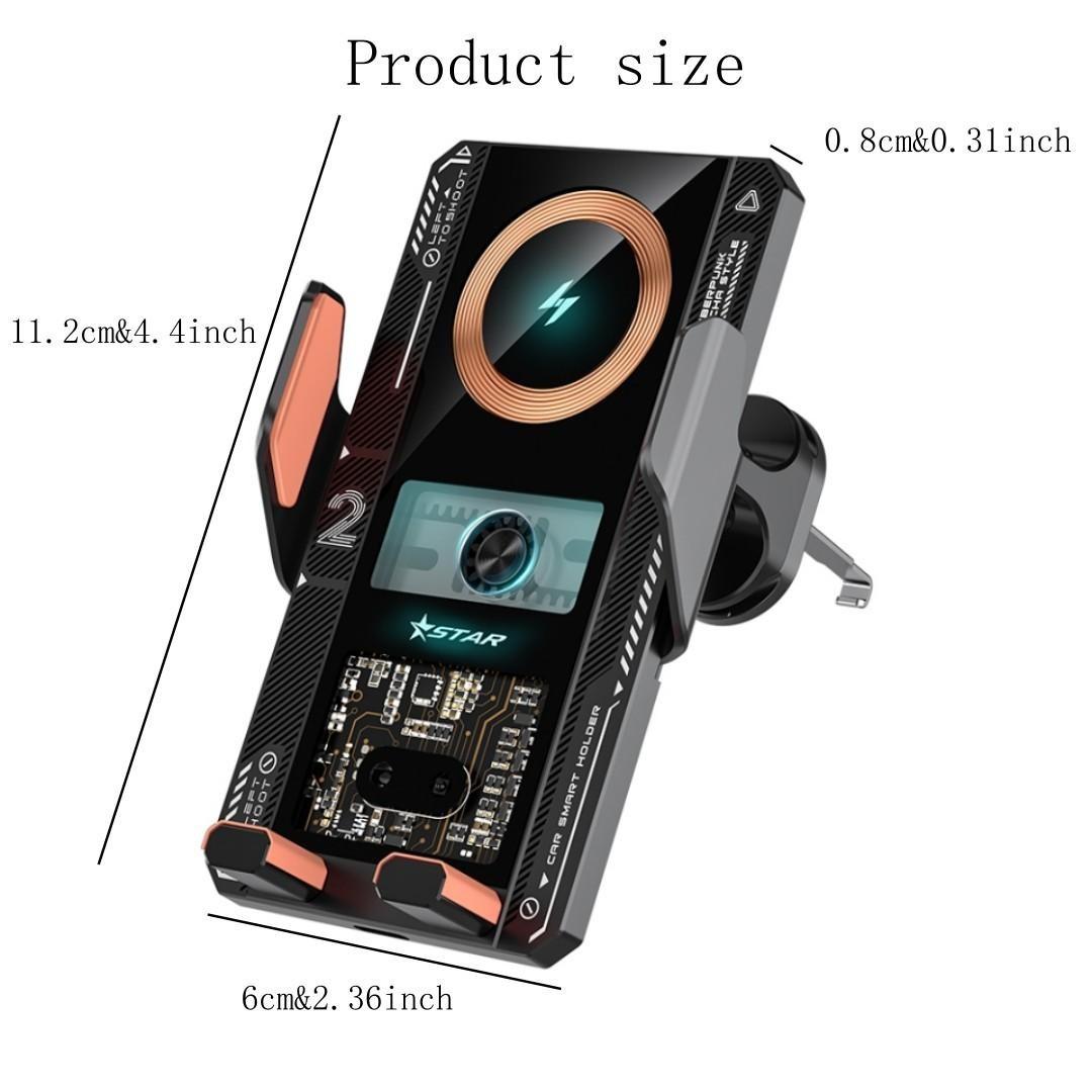 Wireless Car Charger 15w Fast Charging, Auto Clamping Vent Mount Holder for iPhone Samsung Huawei Xiaomi Android Phones