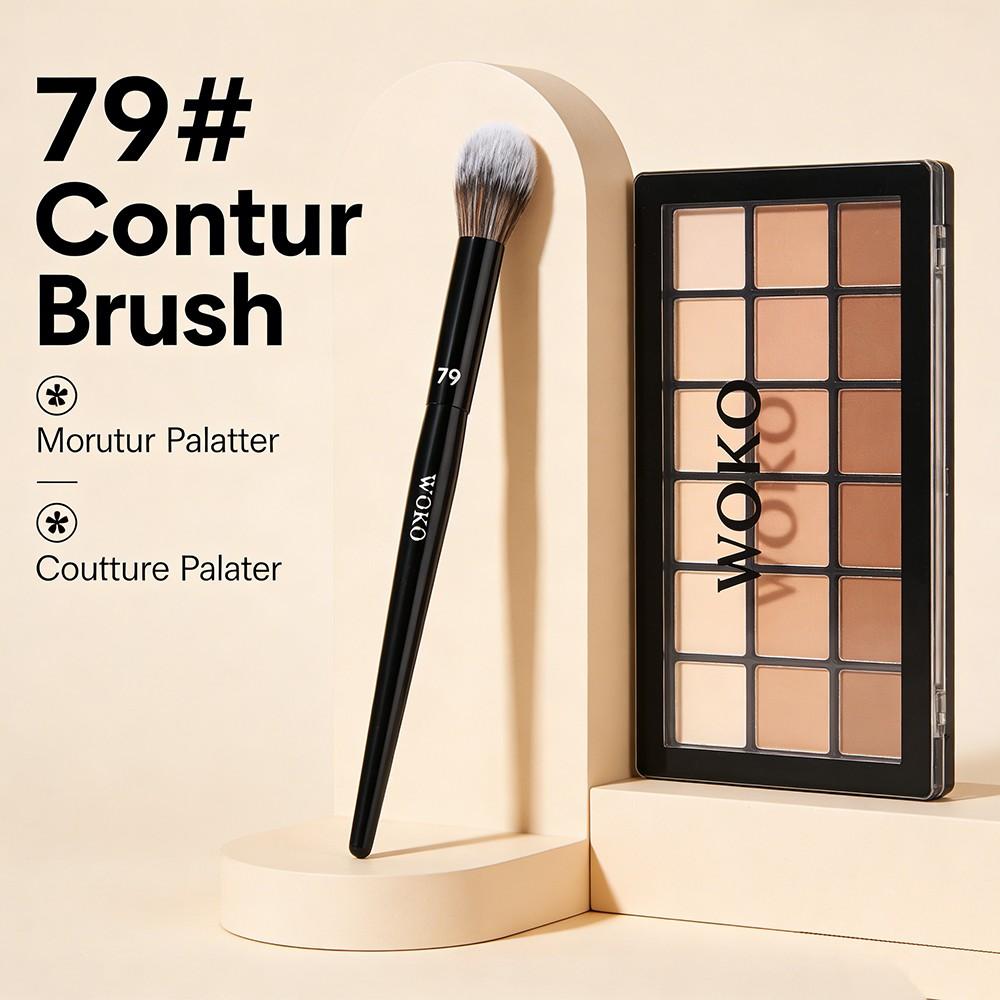 Pro79# Contour Brush, Face Contour Setting Powder, Sculpting Brush, High Quality Tapered Highlighter, Contour Powder Makeup Tool