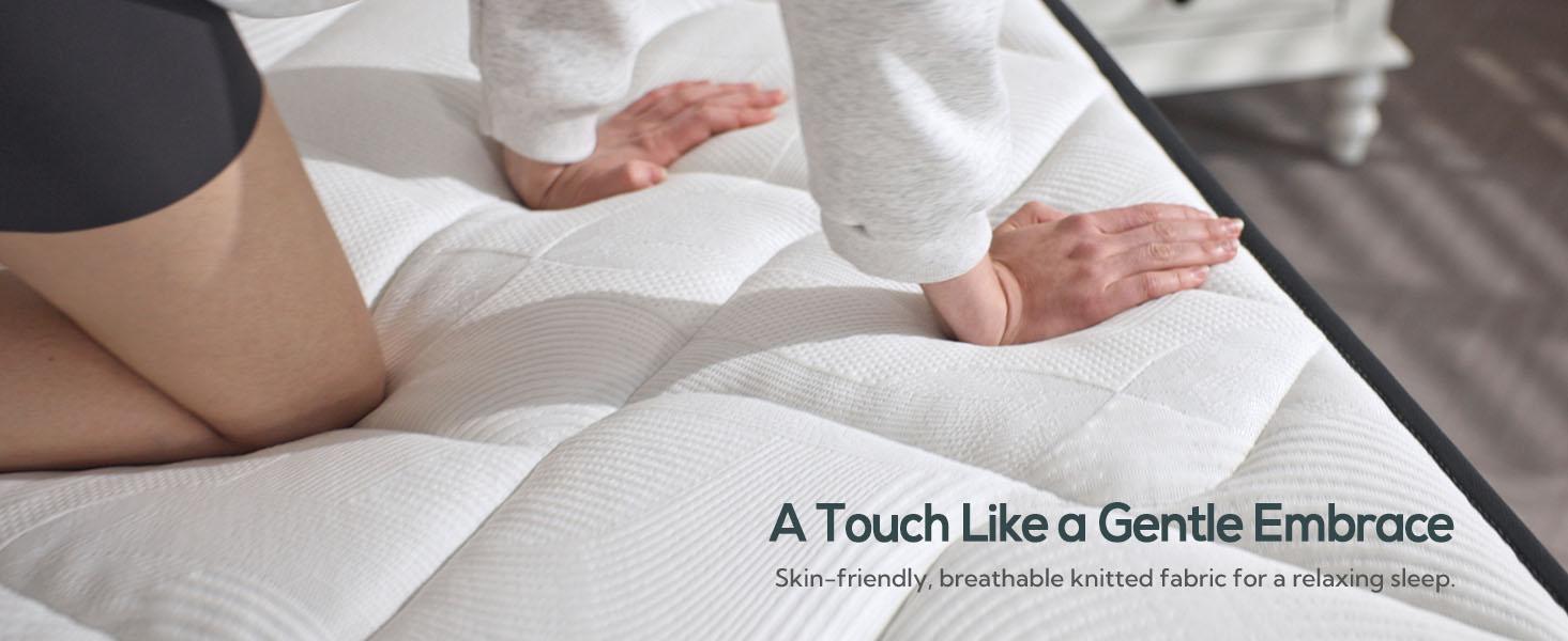 Bezzze Queen Hybrid Mattress in a Box 3-in-1 Comfort Memory Foam Supportive Coils for Zero Motion Transfer Back Lumbar Support Medium Firm Soft Multiple Sizes Twin Full Queen Pressure Relief Traditional Coil Mattress