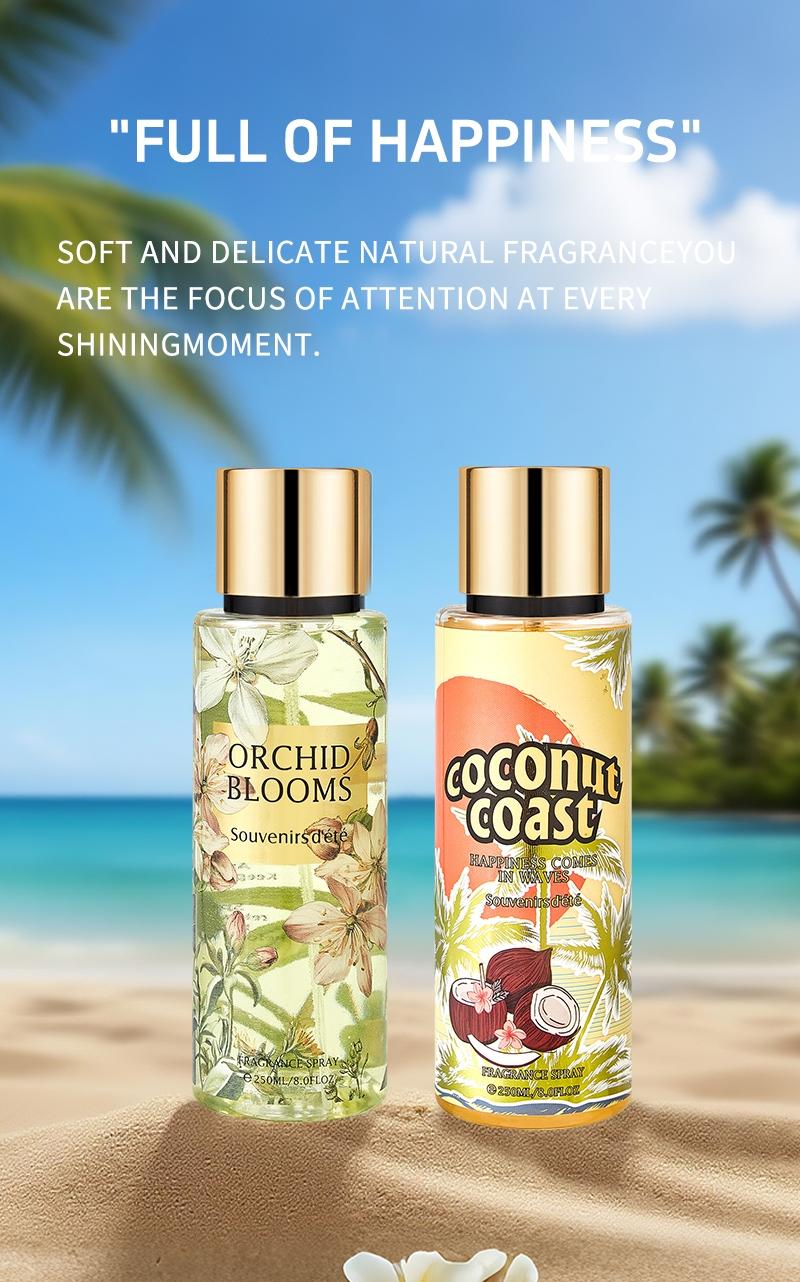 250ml Large Capacity Women's Floral Fragrance Spray, 2-in-1 Hair & Body Mist, Long-Lasting Scent, Odor Eliminating Fresh Fragrance for Daily Use