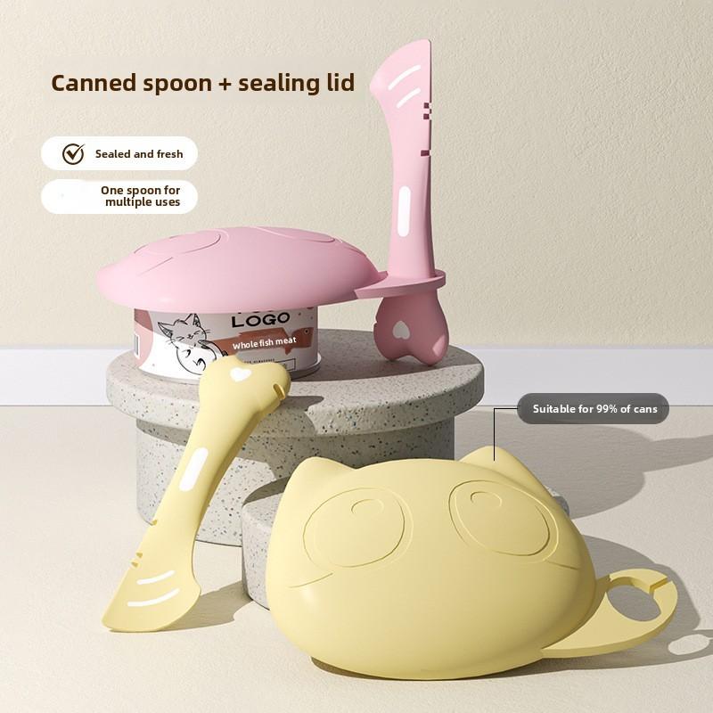 Pet Food Can Spoon Cat Wet Dry Food Stirring Spoon Leak-Proof Sealed ...