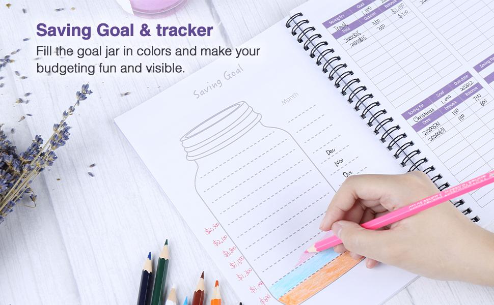 Soligt Monthly Budget Planner Book (Undated) with 12 Pockets for Income, Debt, Saving, Expense and Bill Tracker Organizer, Spiral Design gsm thick Paper Stationery, Efficient Finance Organizer Notebook