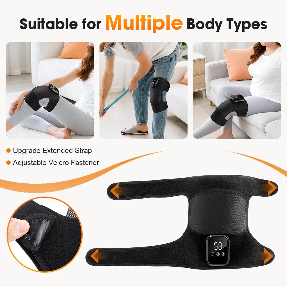 Heated Knee Massager with 3 Vibration Modes 3 Heating Levels, Heated Wrap Knee Support, Ideal Gifts