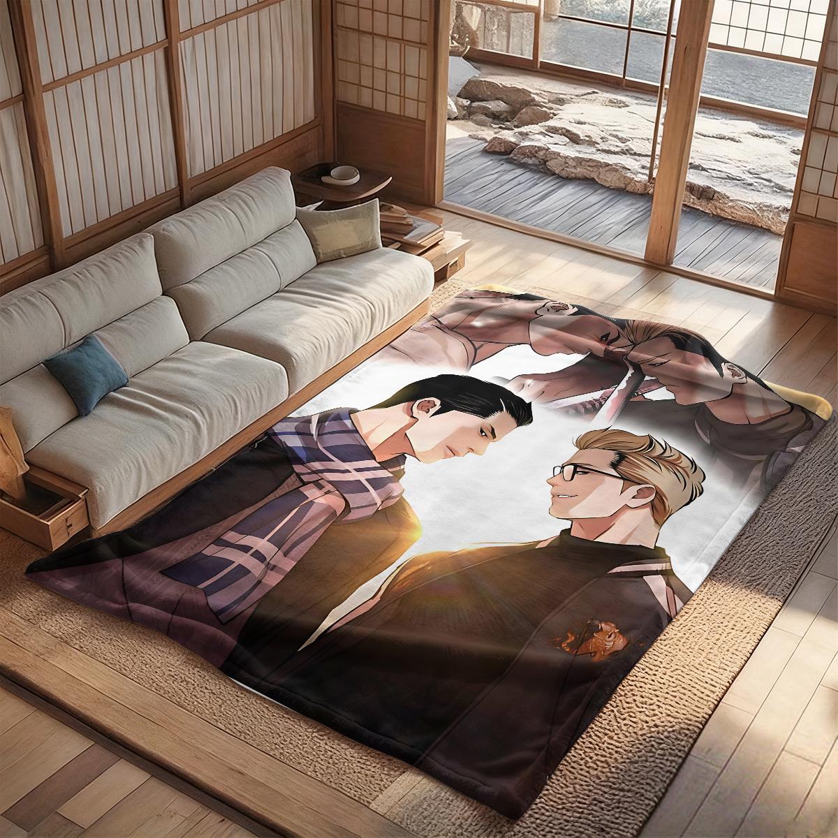 Lookism creativity  flannel blanket, exclusive gift for home, office, camping travel, personalized pattern design, modern style, soft texture